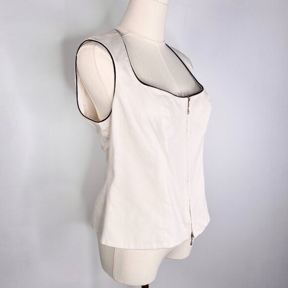 Anne Fontaine - Cream zipper bustier w/ lace-up back - Picture 2 of 10